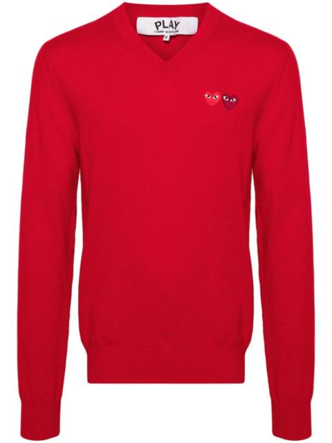 heart-patch wool jumper