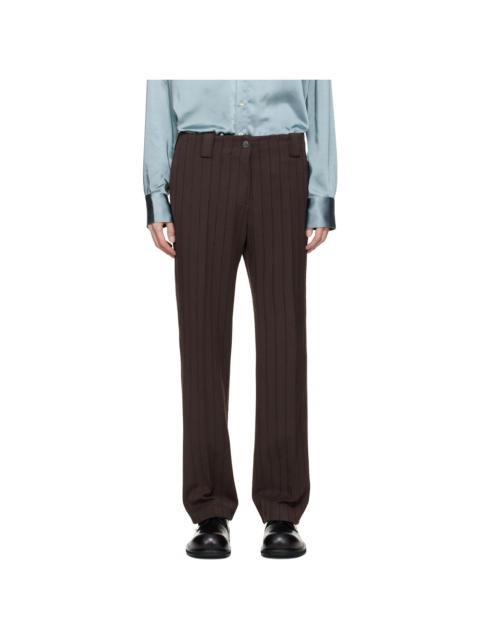 Brown Pinstripe Tailored Trousers
