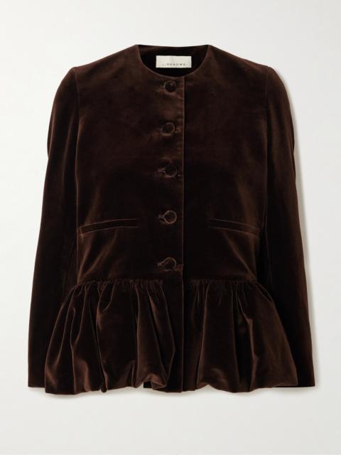 Cotton-velvet Peplum Jacket