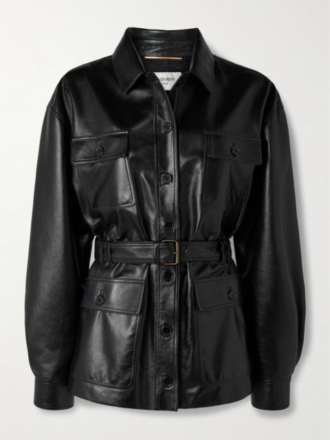 Belted Leather Jacket