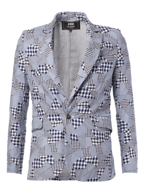 Gingham patch blazer