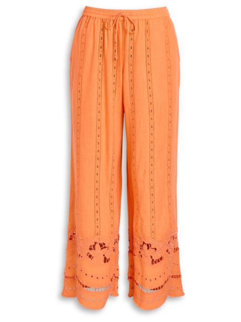 Damson Madder Martina Embroidered Cotton-blend Trousers