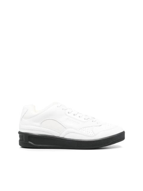 panelled low-top leather sneakers