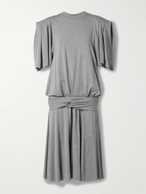 Gathered Cotton-jersey Midi Dress