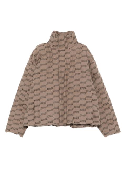 logo-pattern quilted  padded jacket