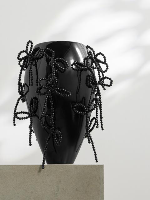 Large Faux Pearl-embellished Ceramic Vase