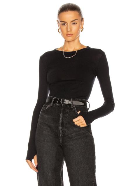 Cuffed Crew Cashmere-Blend Sweater