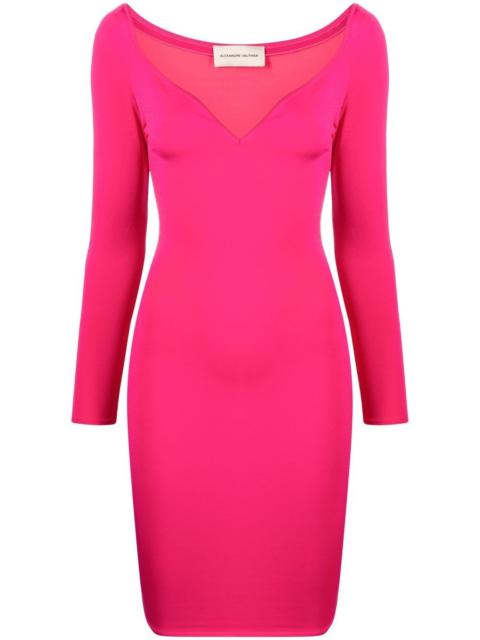 plunging V-neck midi dress