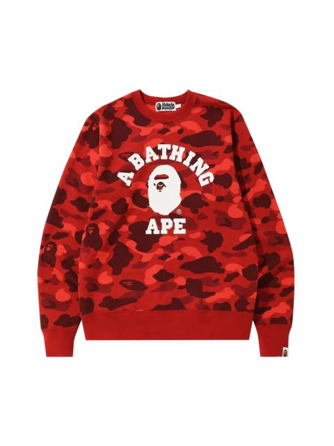 BAPE Color Camo College Crewneck 'Red'