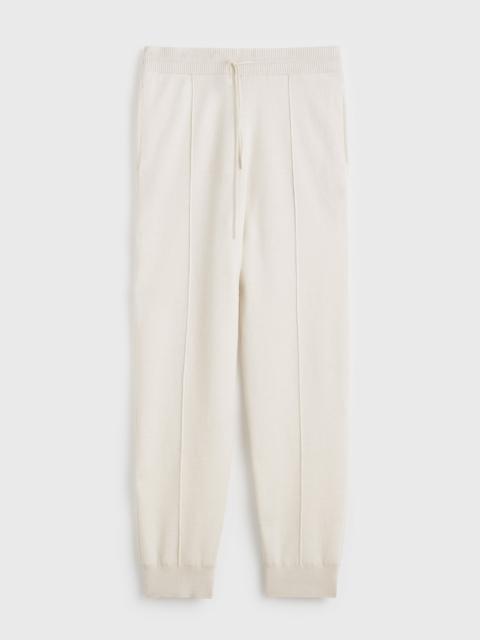 Pintucked sweatpants ecru