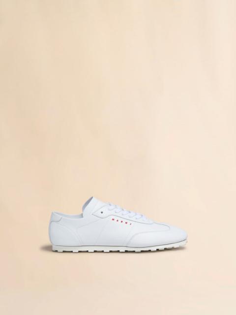 WHITE NAPPA LEATHER SOFTY SOCCER SNEAKER