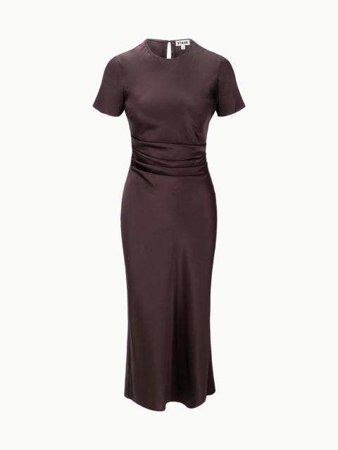 STAUD MARCEL SILK DRESS EARTH