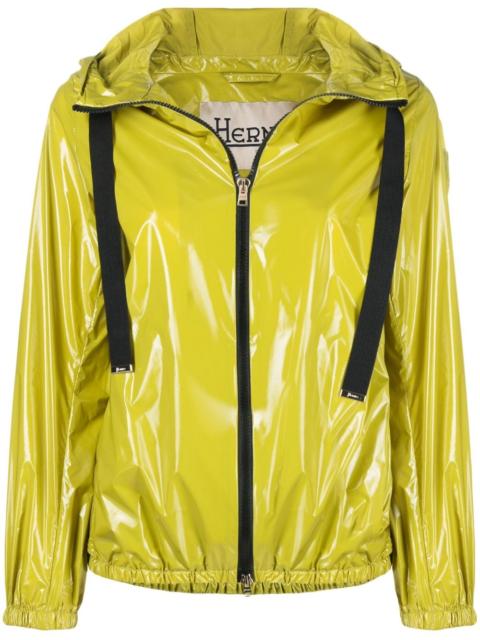 zip-fastening hooded jacket