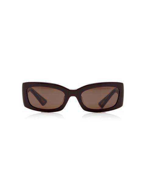 Rectangle-Frame Acetate Sunglasses burgundy