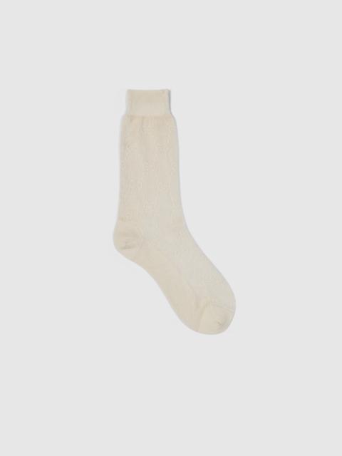 GG knit silk cotton socks