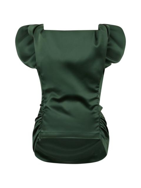 Ginnie gathered puff-sleeve blouse