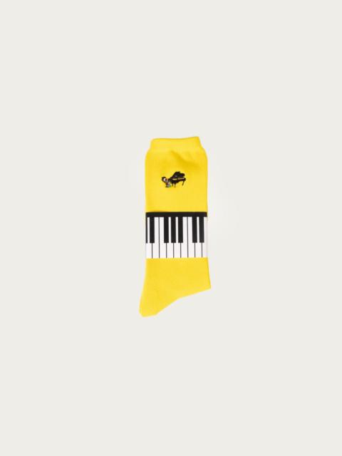 84 Yarns PIANO Embroidery Socks - Yellow