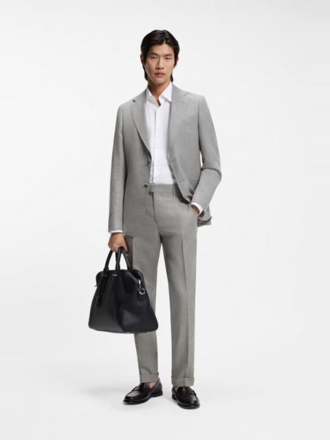 TWO-PIECE SLIM-FIT SUIT IN COTTON AND VIRGIN WOOL