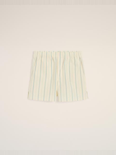 BEIGE COTTON STRIPED SHORT