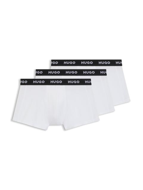 THREE-PACK OF LOGO-WAISTBAND TRUNKS IN STRETCH COTTON