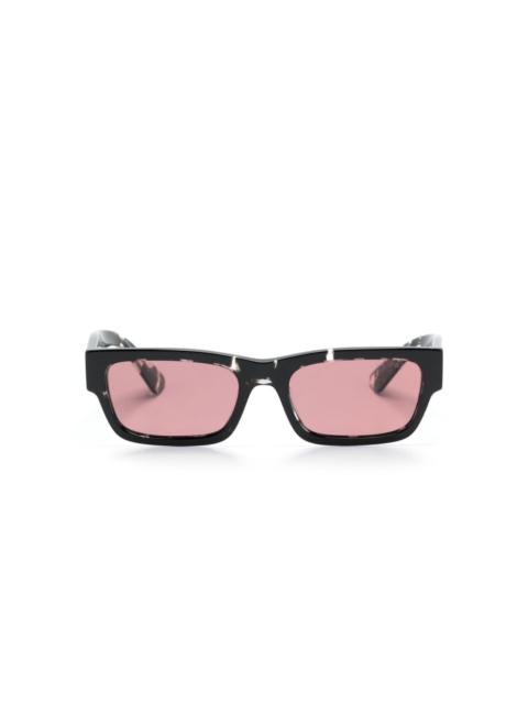 tortoiseshell rectangle-frame sunglasses