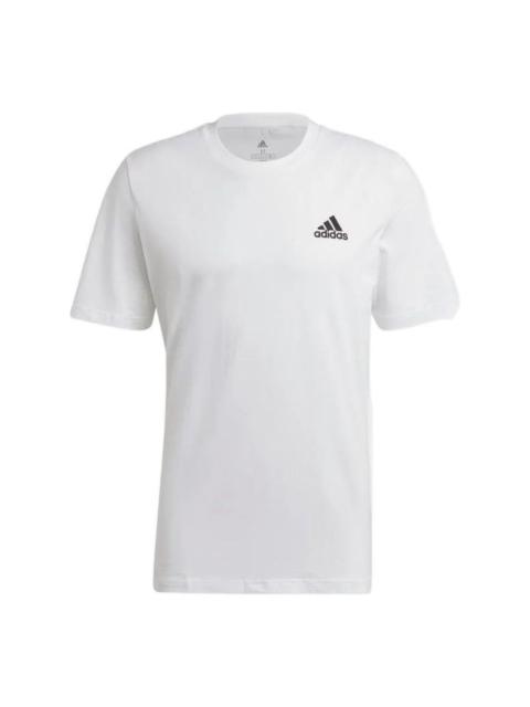 adidas Athleisure Casual Sports Running Training Round Neck Short Sleeve White GK9640
