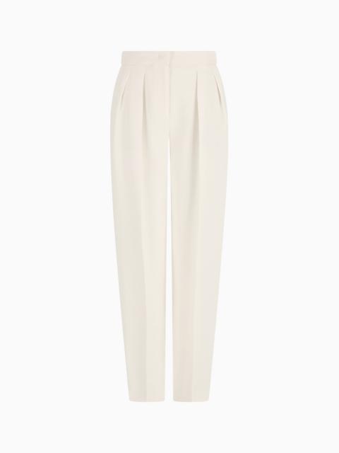 GLITTER SILK CADY TROUSERS WITH PLEATS