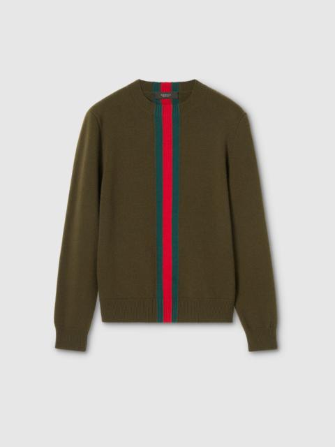 Knit wool sweater with Web intarsia