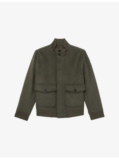 Hadley Funnel-Neck Wool Bomber Jacket