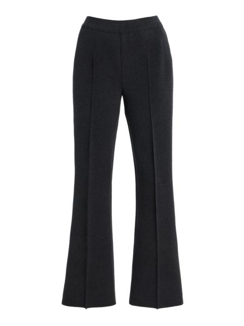 Kick Stretch-Cotton Geo-Knit Cropped Pants dark grey