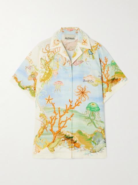 + Sam Pauletto Emerald Cove Printed Linen-gauze Shirt