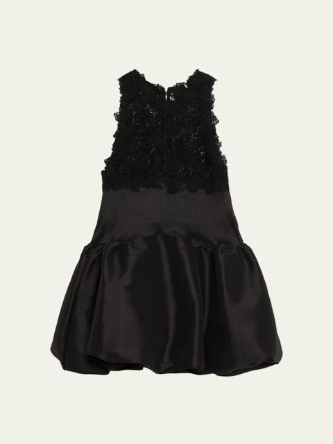 Hattie Lace and Taffeta Bubble Mini Dress