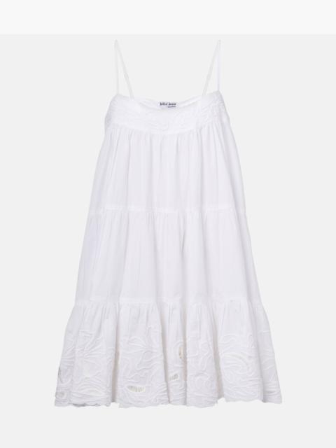Embroidered cotton poplin slip dress