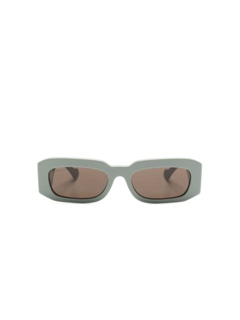 logo-lettering rectangle-frame sunglasses