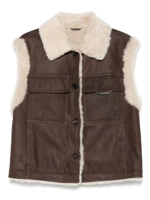 shearling-collar gilet