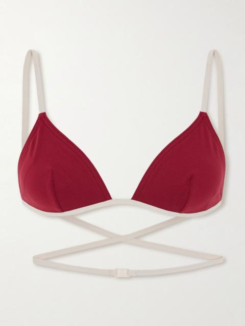 Reinette Karen two-tone triangle bikini top Red