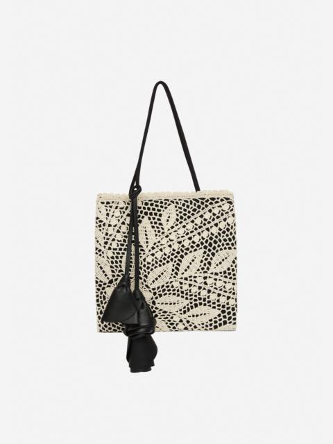 Julia crochet bag in black satin