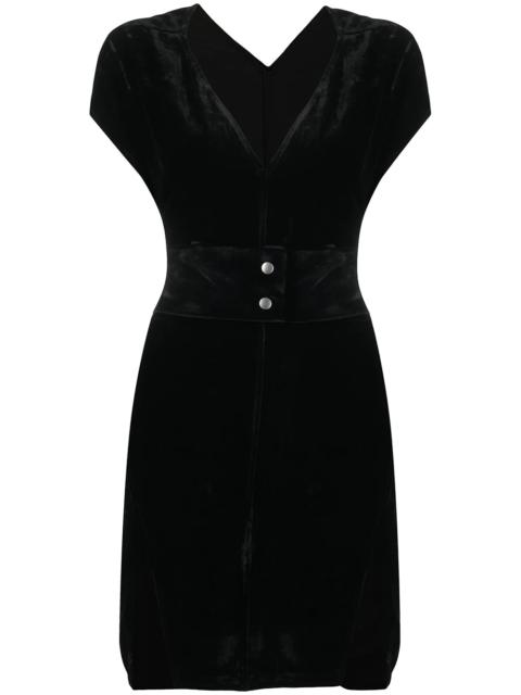 velvet v-neck short dress