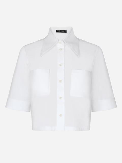 Cropped cotton shirt