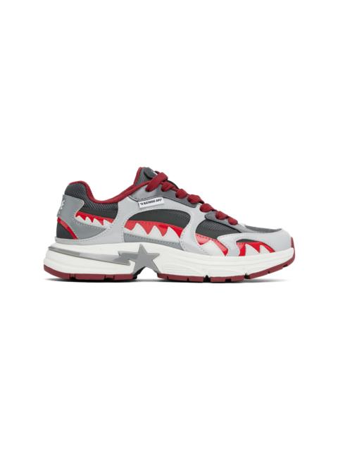 Gray & Red 'BAPE' Shark STA #3 Sneakers