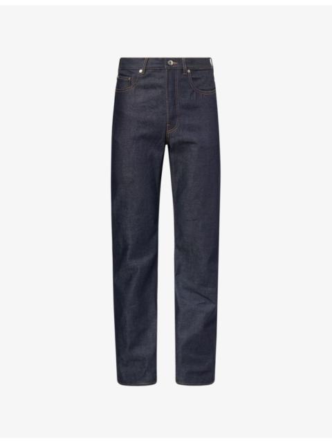 Brand-Patch Straight-Leg Denim Jeans