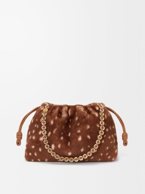 Medium Flamenco purse in printed shearling