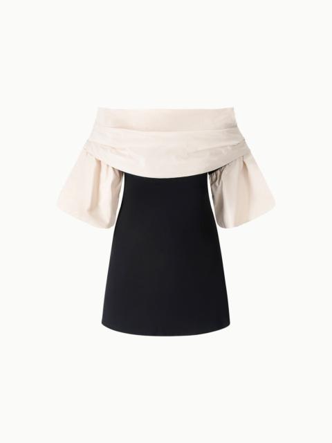 STAUD HARPER DRESS BLACK IVORY