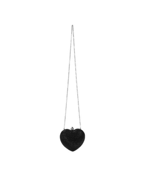 crystal heart clutch bag