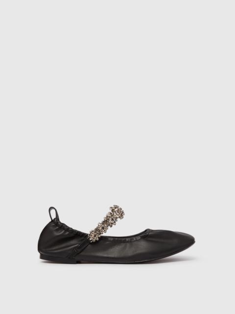 Elsa Crystal Flowers Ballet Flats