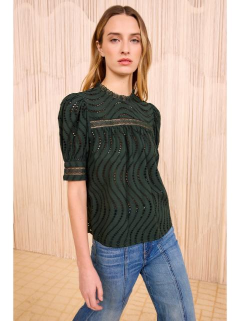 Virginia Lace Collar Short Sleeve Blouse