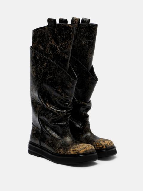 Passeggiata leather combat boots