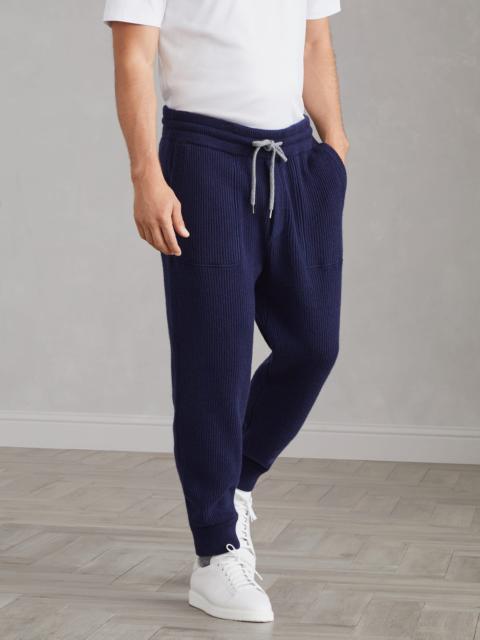 Cashmere English rib knit joggers
