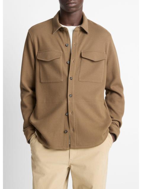 Double-Knit Cotton-Blend Piqué Shirt Jacket