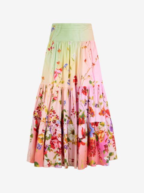 Midi Skirt with Miami Flowers Print